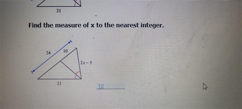 What is the value of x-example-1