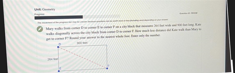 Unit: GeometryProgress:Question ID: 1191338The movement of the progress bar may be-example-1