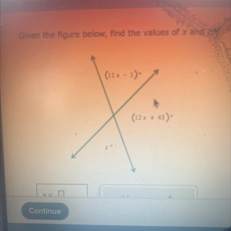 Find vaules of x and z-example-1