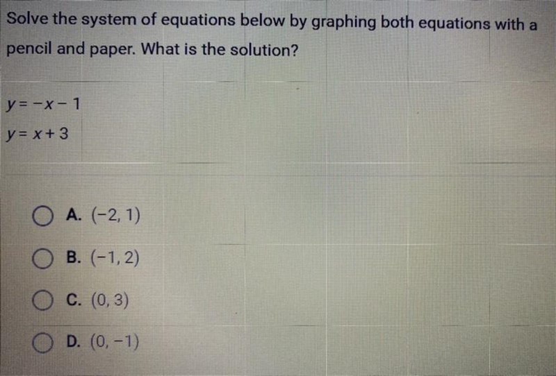 Solve the system of equations below by graphing both equations with a pencil and paper-example-1