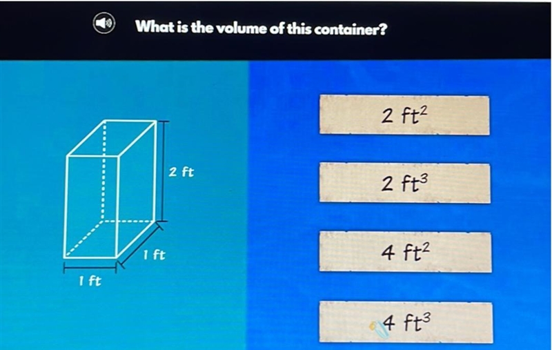 What is the volume of this container? ? 2 ft2 2 ft 2 ft² I ft 4 ft² I ft 4 ft3-example-1