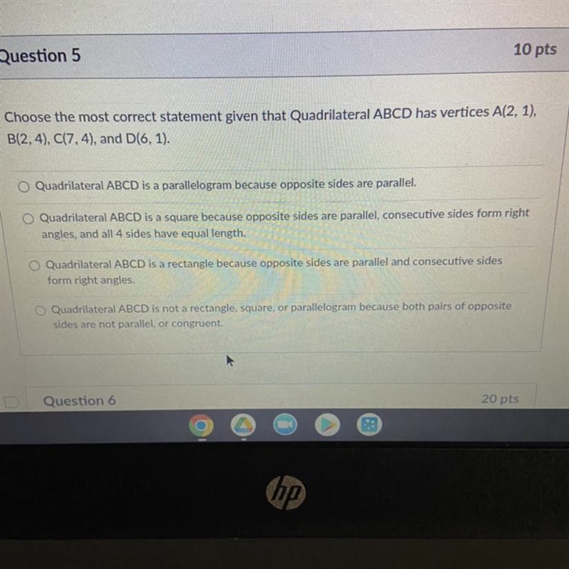 Choose the most correct statement given that Quadrilateral ABCD has vertices A(2, 1),B-example-1