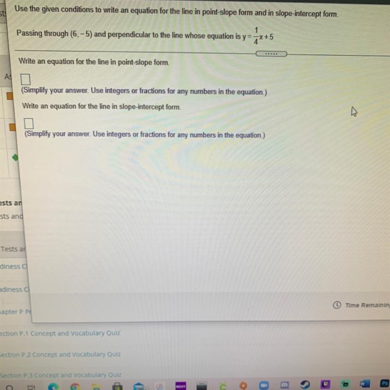 Use the given conditions to write an equation for the line in point-slope form and-example-1