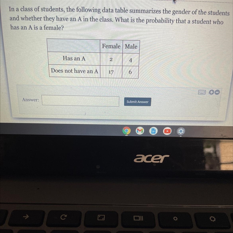 In a class of students, the following data table summarizes the gender of the studentsand-example-1