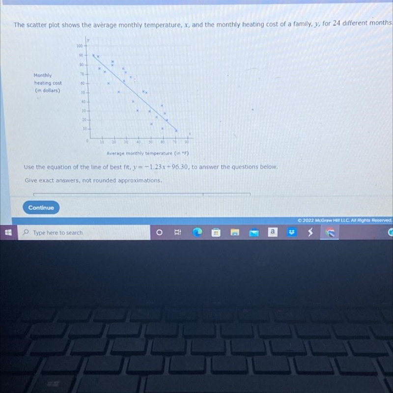 (a) What is the predicted heating cost for a month with an average temperature of-example-1