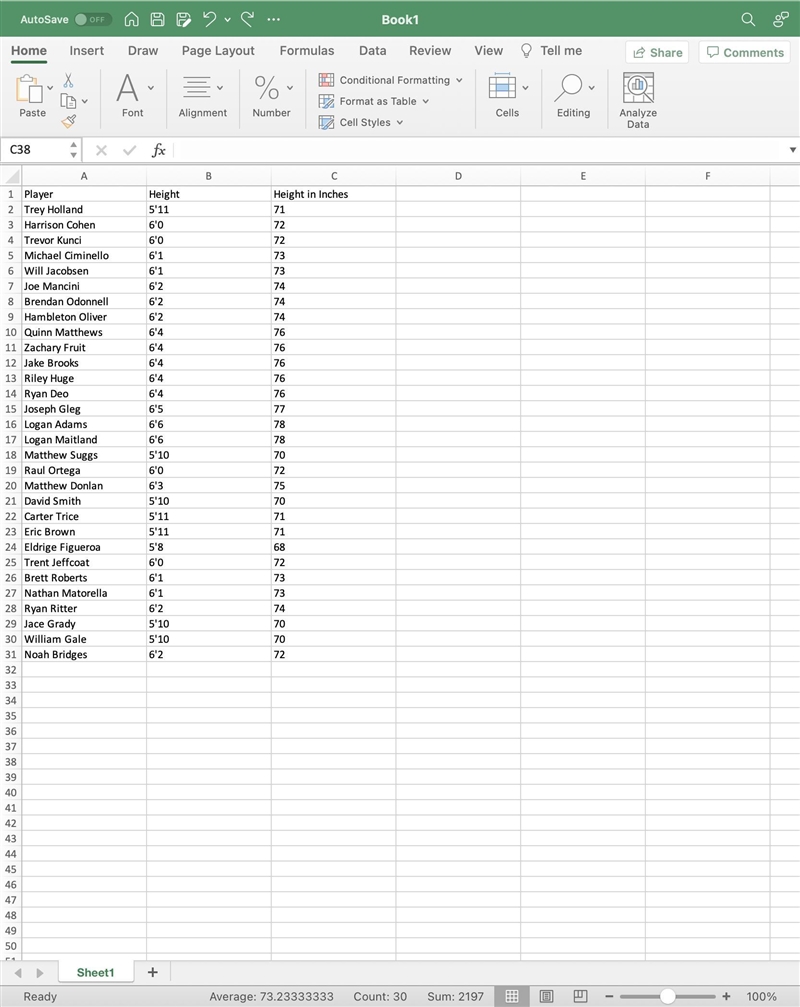 What is the T VALUE and confidence interval of this data set? 68, 70, 70, 70, 70, 71, 71, 71, 72, 72, 72, 72, 72, 73, 73, 73, 73, 74, 74, 74, 74, 75, 76, 76, 76, 76, 76, 77, 78, 78 Sample-example-1