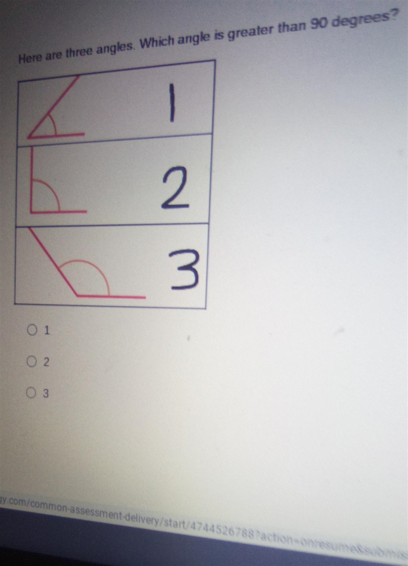 Here are three angles which angle is greater than 90 degrees-example-1