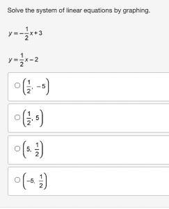 Solve the system of linear equations by graphing.y equals negative one half times-example-1