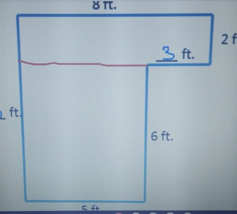 I need to solve for each part the part above the red line and the part under the red-example-1