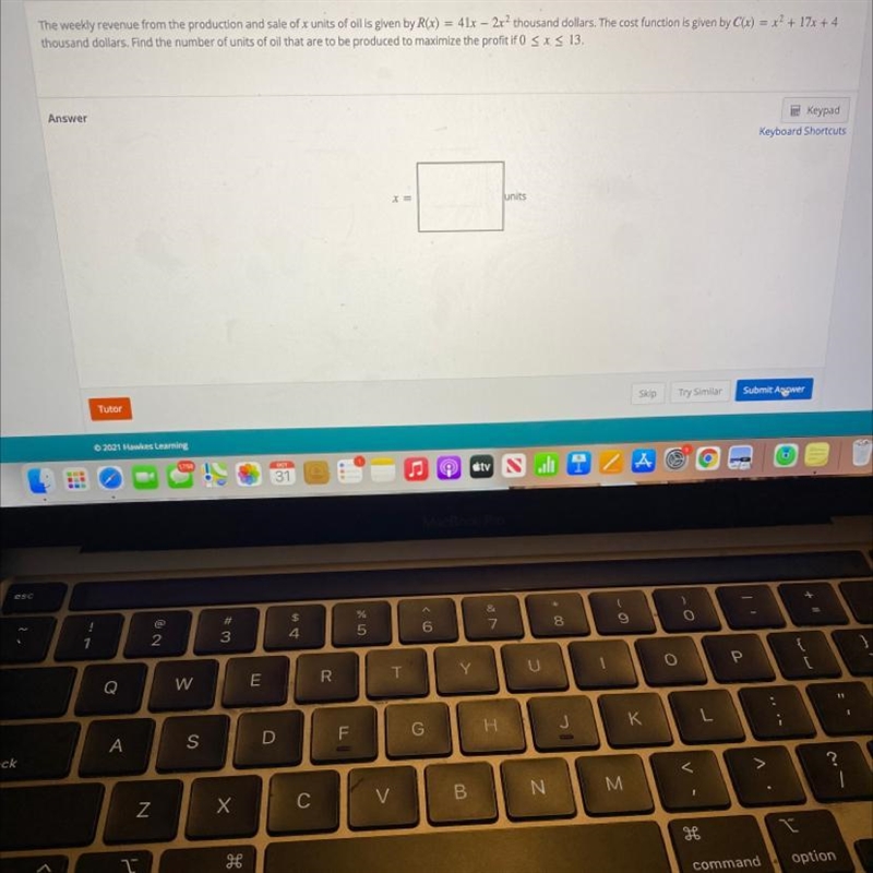 Find the number of units of oil that are to be produced to maximize the profit if-example-1