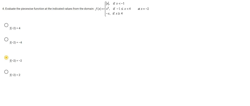 Evaluate the piecewise function at the indicated values from the domain: f(x) {IxI-example-1