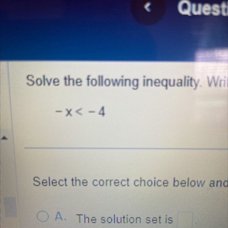 Solve the following inequality. Write the solution set using interval notation.-example-1