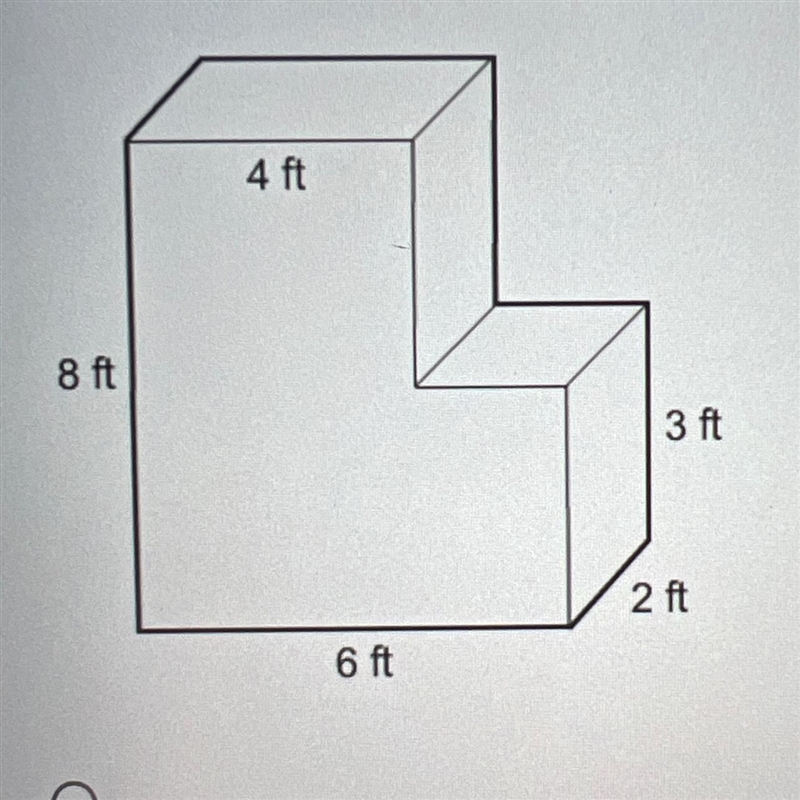 1. What is the surface area of the composite figure? 4 ft 8 ft 3 ft 2 ft 6 ft-example-1