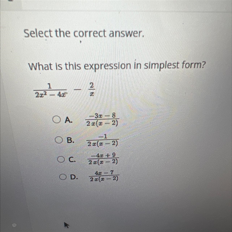 If no denominator equals zero, which expression is equivalent to 156 +67OÀOB.OC.O-example-1