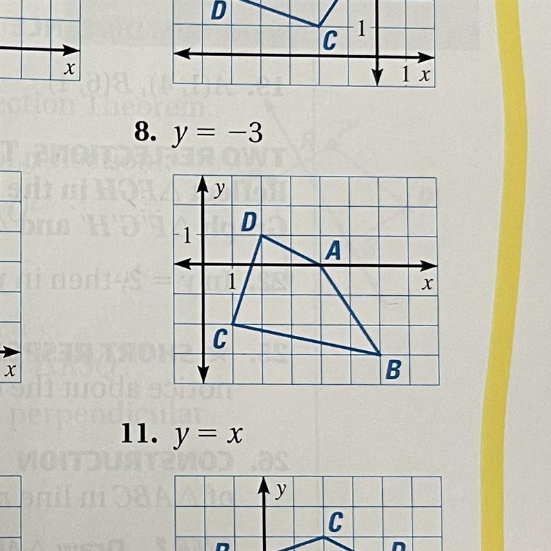 Graph the reflection of the polygon in the given line #8 y=-3-example-1