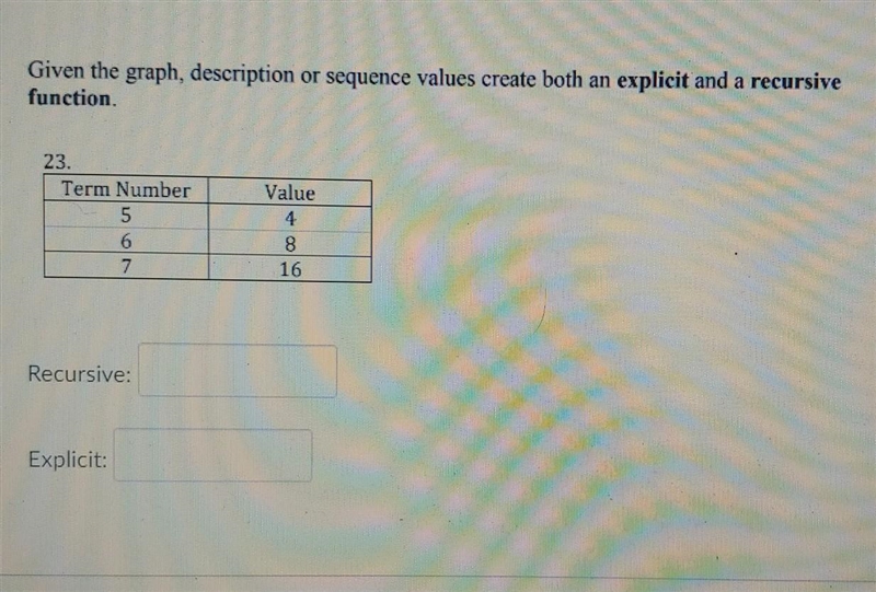 Given the graph, description or sequence values create both an explicit and a recursive-example-1