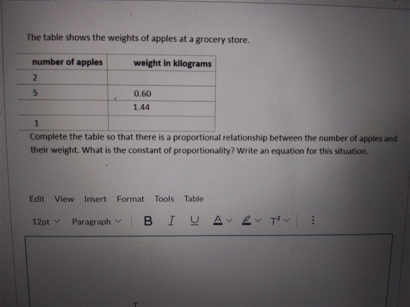 complete the table so that there is a proportional relationship between the number-example-1