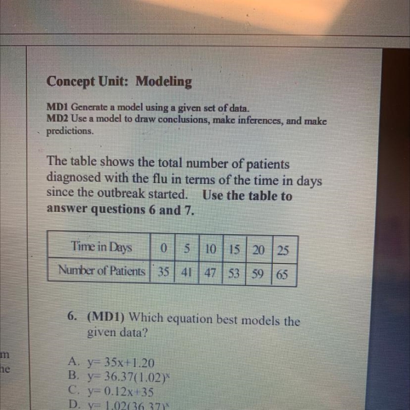 answer questions 6 and 7.Time in Days0 5 10 15 20 25Number of Patients 3541475359656. (MDI-example-1