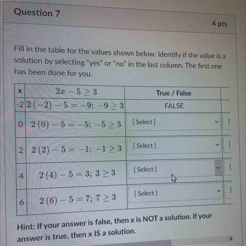 Figuring out if the plugins are true or false and if x is a solution-example-1