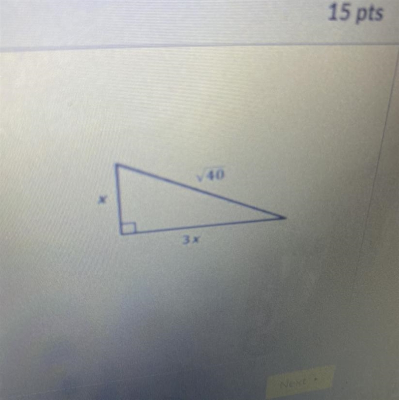 A right triangle is shown in the figure what is the value of x-example-1