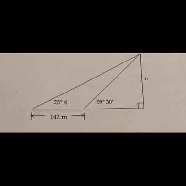 Find h as indicated in the figure. Round to the nearest meter.-example-1