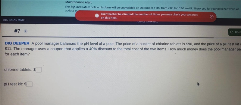 A pool manager balances the pH level of a pool. The price of a bucket of chlorine-example-1