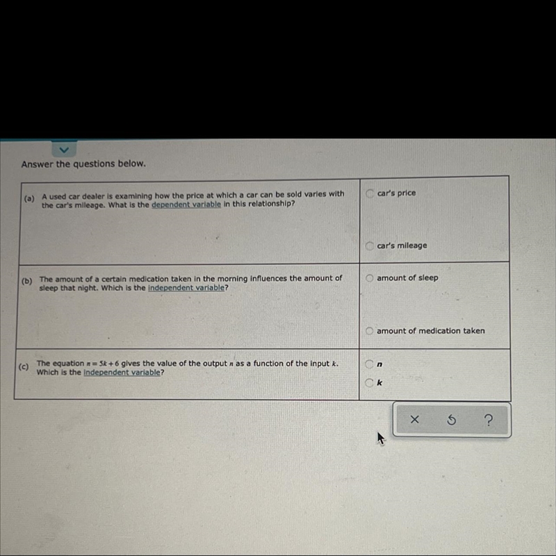 Answer the questions below. (This is all one question I do a math program and this-example-1