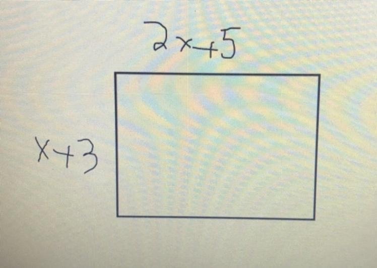 Find each side length and the area of the following rectangle if the perimeter is-example-1