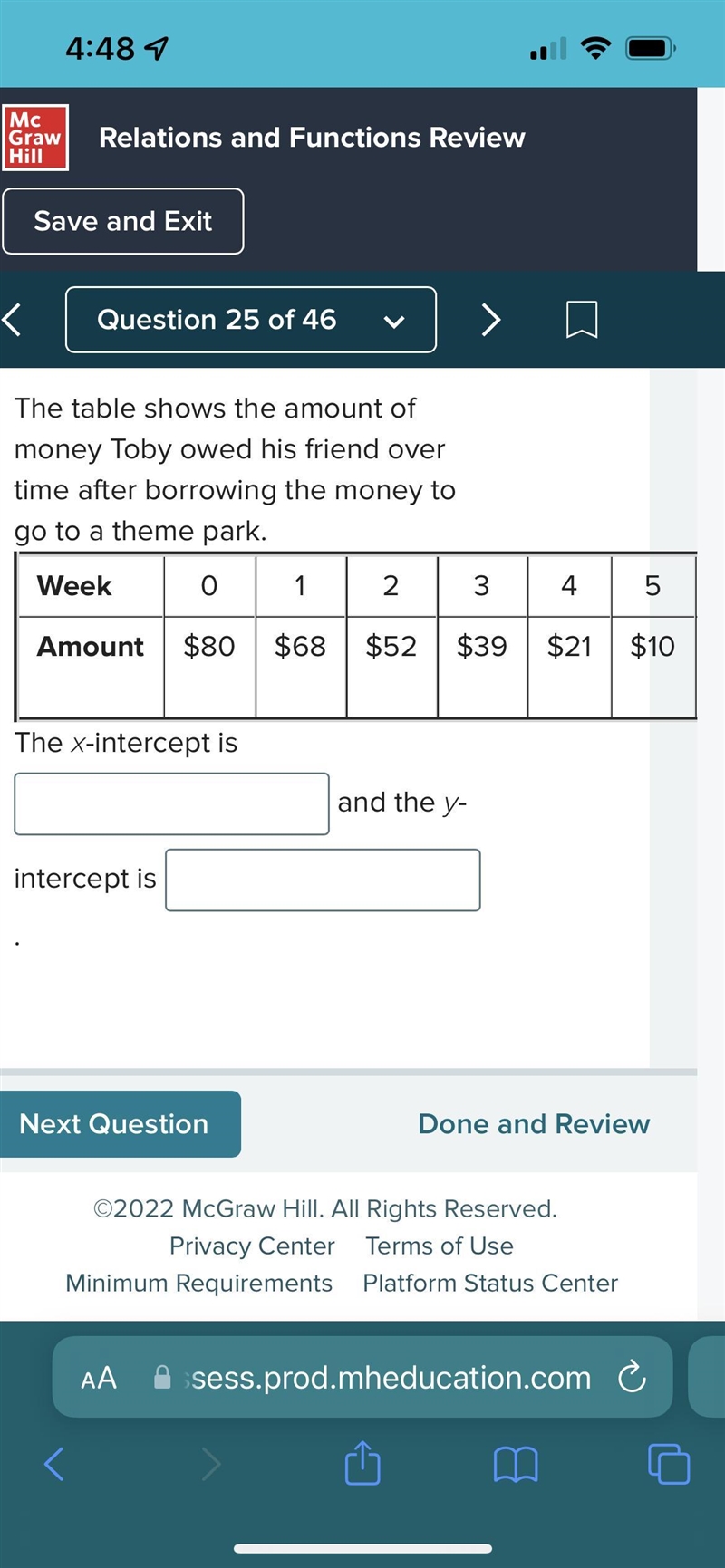 What’s the y and c intercept-example-1