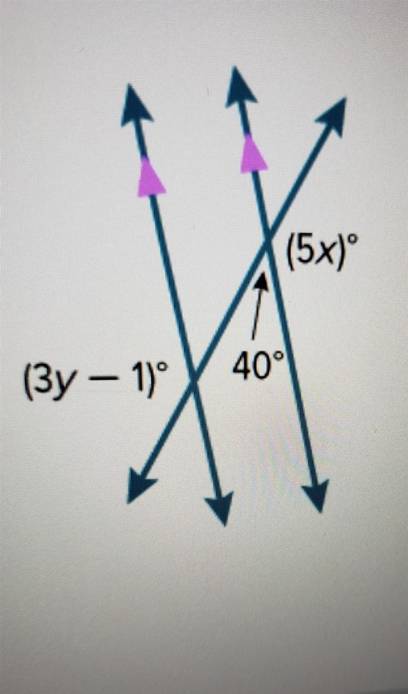 Find the value of the variables in the given figure-example-1