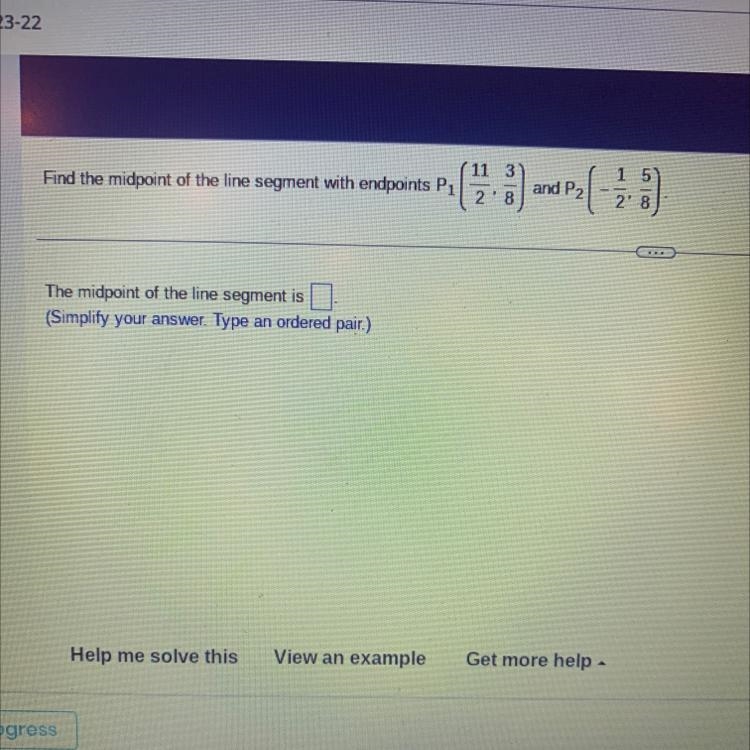 Find the midpoint of the line segment with endpoints P₁ The midpoint of the line segment-example-1