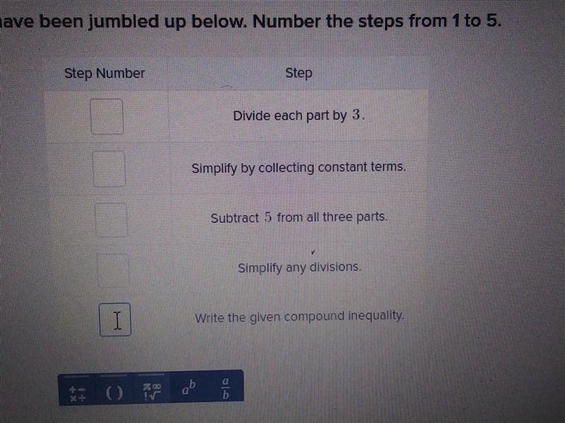 10. The steps to solve 1 < 3x +5​-example-1