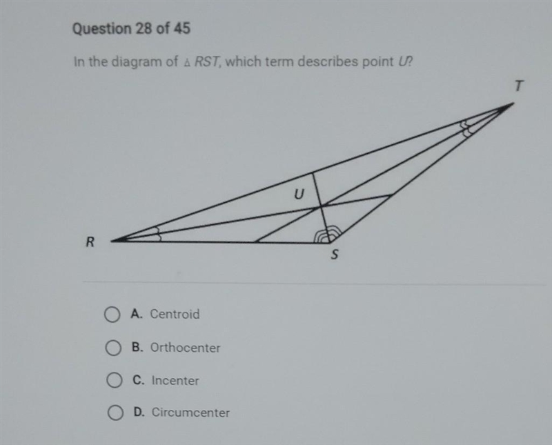 In the diagram of & RST, which term describes point U?​-example-1