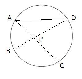 In the diagram below, if arc AB measures 58 ° and arc DC measures 110 °, find the-example-1