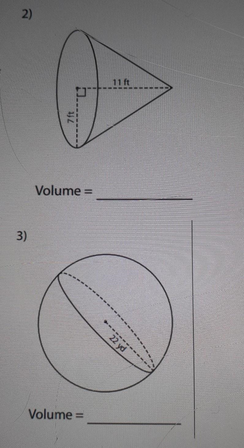 I need to find the volume of these two shapes-example-1