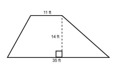 What is the area of this trapezoid? Enter your answer in the box. ft²-example-1