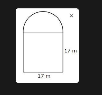 Laura’s yard is in the shape of a square and a half-circle. What is the approximate-example-1