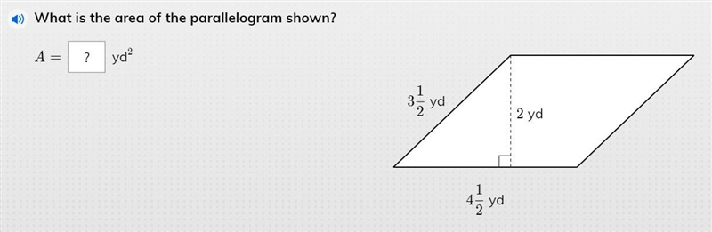 What is the area of the parallelogram shown-example-1