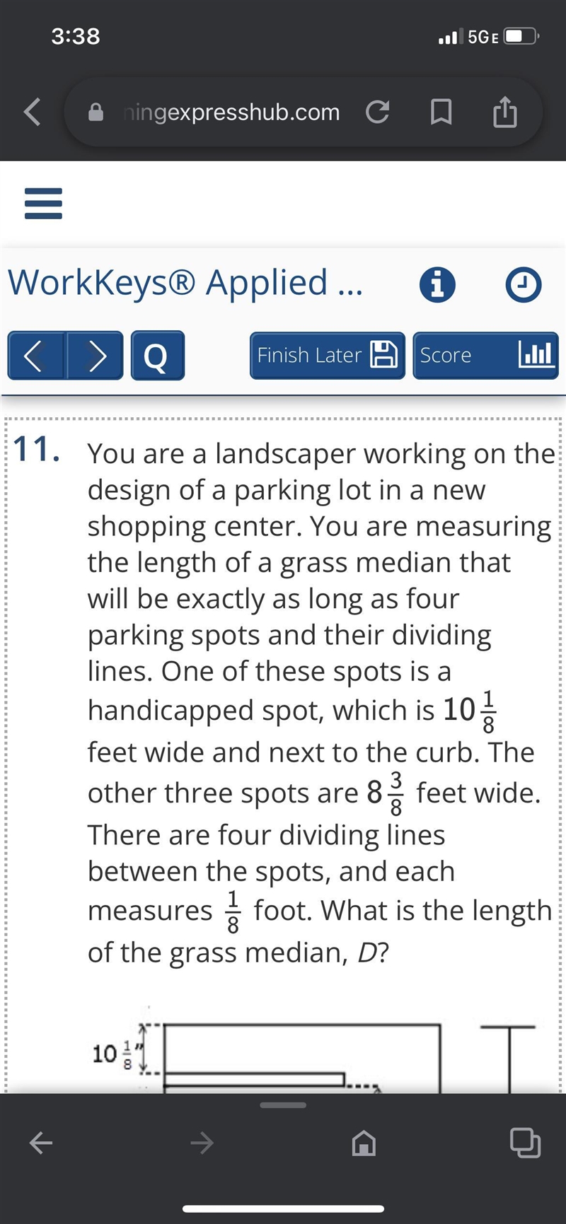 You are a landscaper working on the design of a parking lot in a new shopping center-example-1