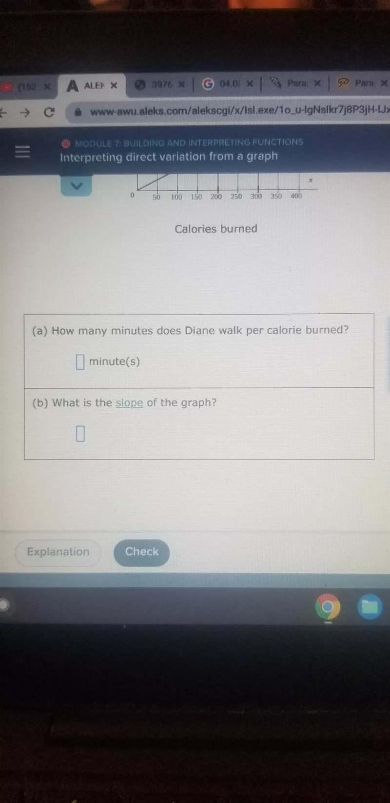 Diane is walking. The number of minutes she has walked varies directly with the number-example-2