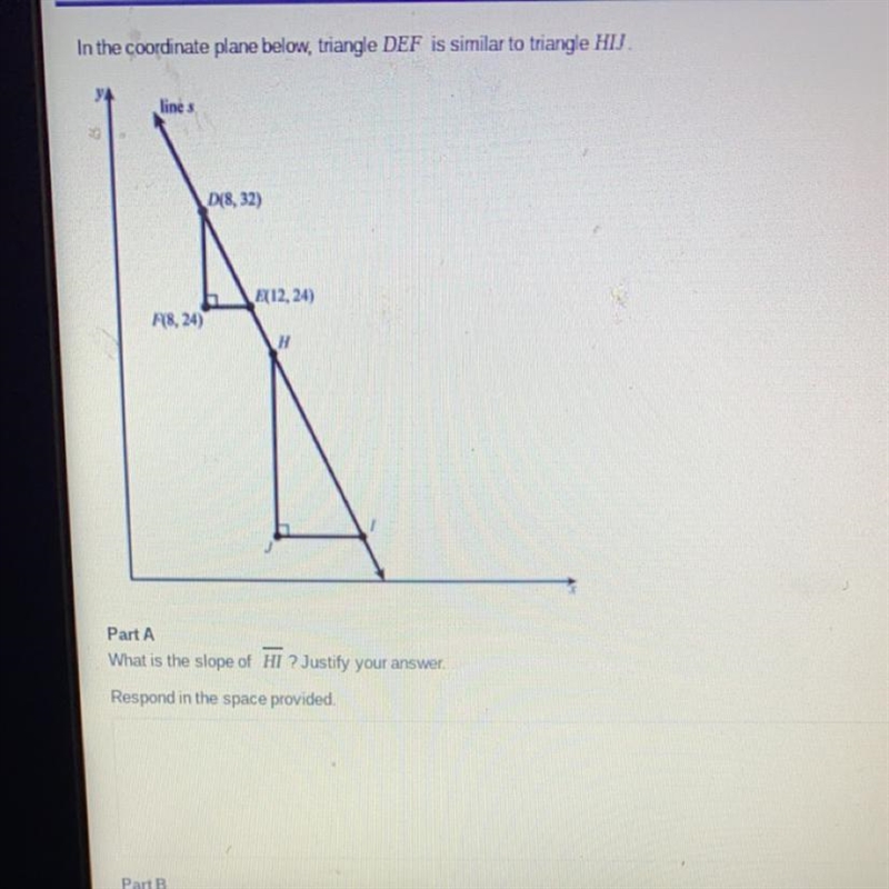 What is the Slope of HI ? Justify your answer .Please help-example-1