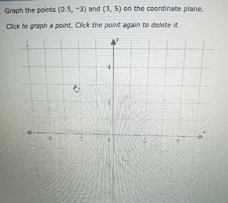 3) and (3, 5) on the coordinate plane. Click to graph a point, Click the point again-example-1