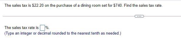 Find the sales tax rate.The sales tax rate is ____%picture attached down below-example-1