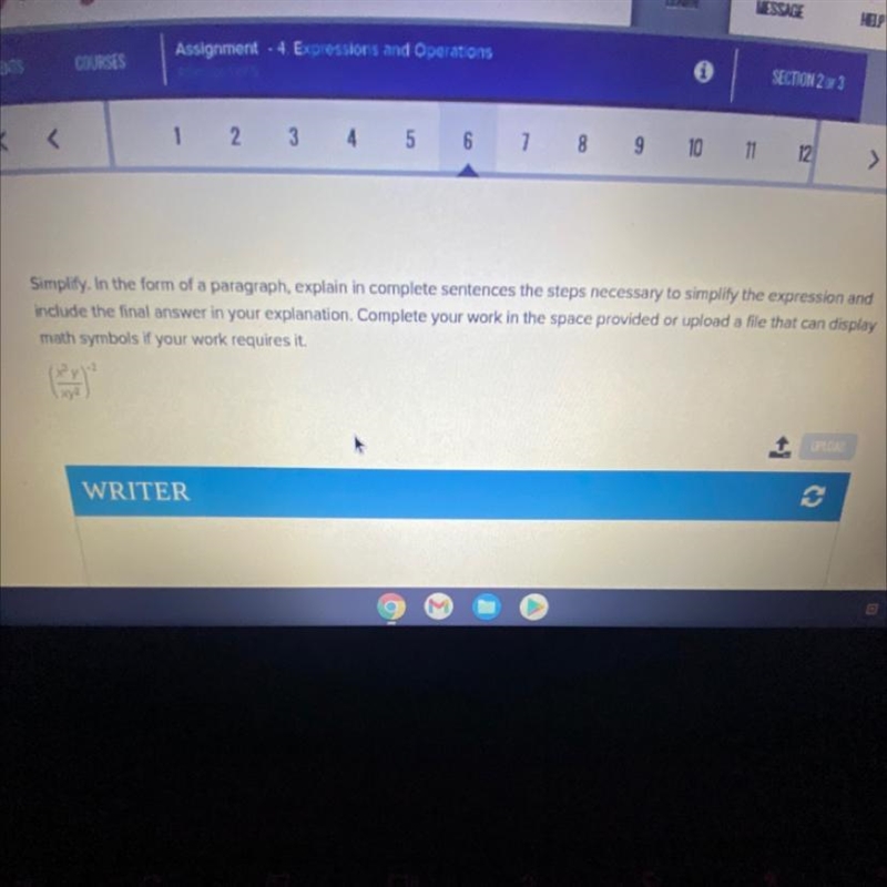 Simplify. In the form of a paragraph, explain in complete sentences the steps necessary-example-1