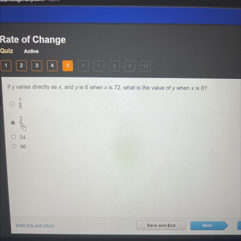 If y varies directly as x, and y is 6 when x is 72, what is the value of y when x-example-1