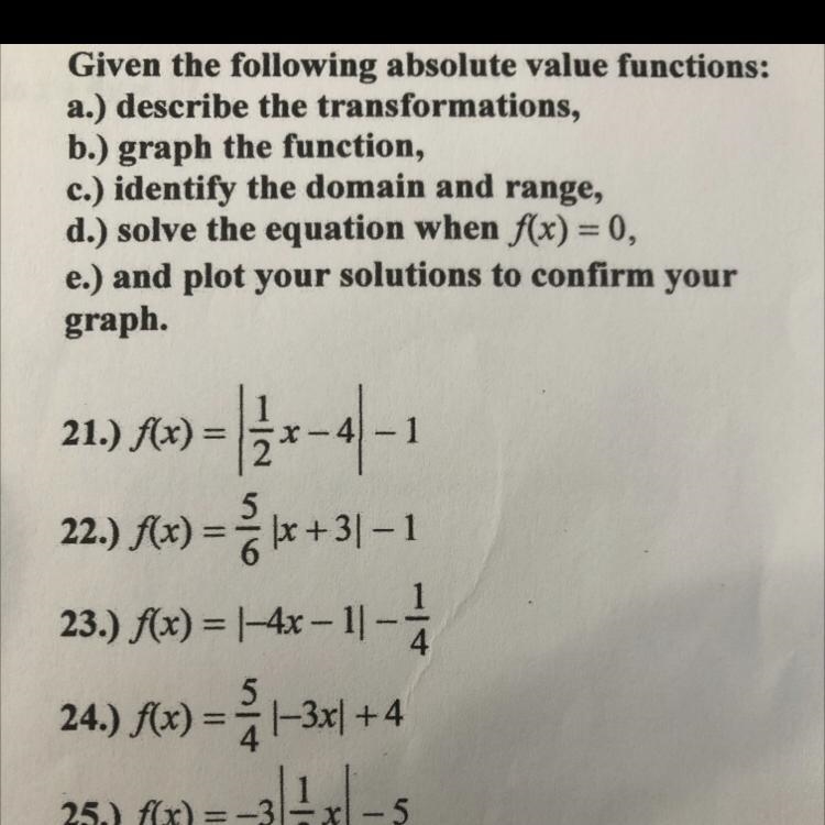 Can you help me with 22. How graph - do I randomly enter values for x to solve for-example-1