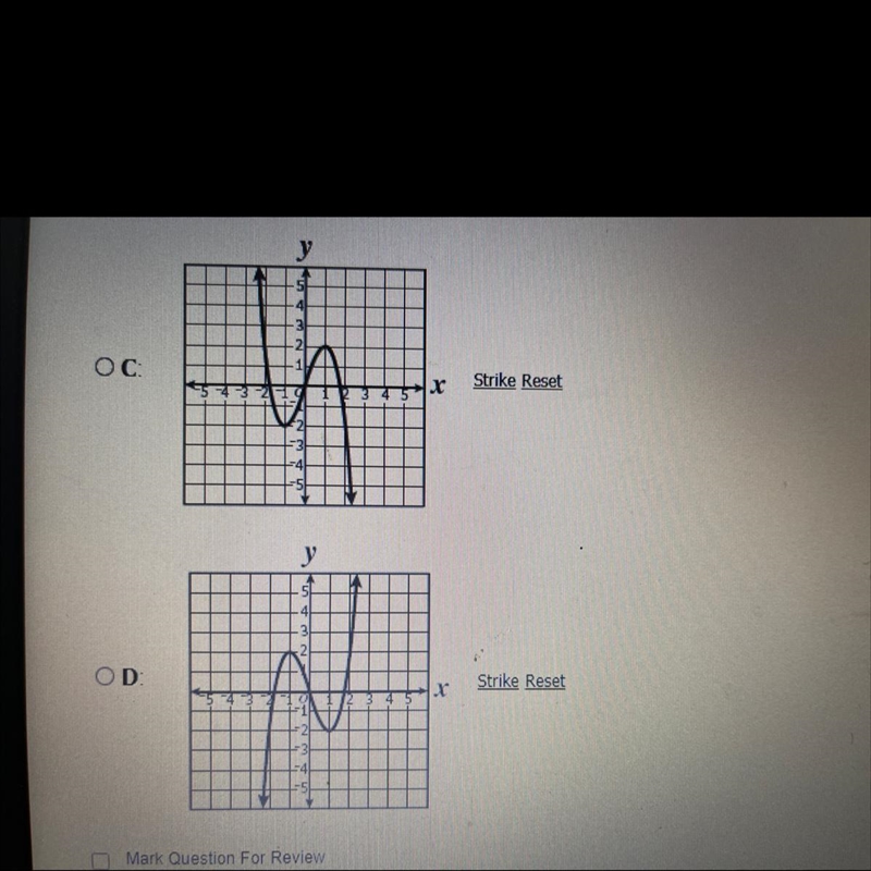 A cubic function has turning points at (-1,2) and (1,-2). Which could be its graph-example-1