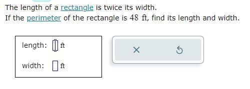 The length of a rectangle is twice its width. If the perimeter of the rectangle is-example-1