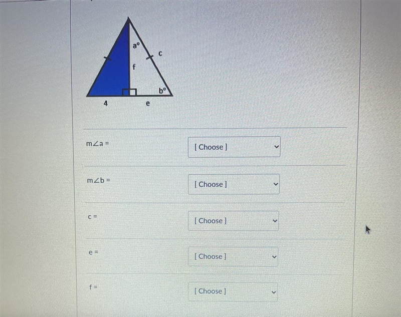 The triangle below is an equilateral triangle. Use the information givento match each-example-1