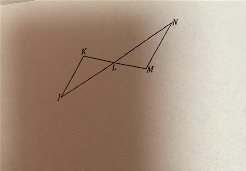 Given: KM and JN bisect each other Prove: JK || MN-example-1